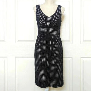 David Lawrence Circle Black Textured Dress